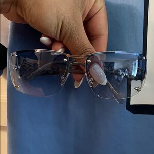 Y2K Blue Rimless Sunglasses